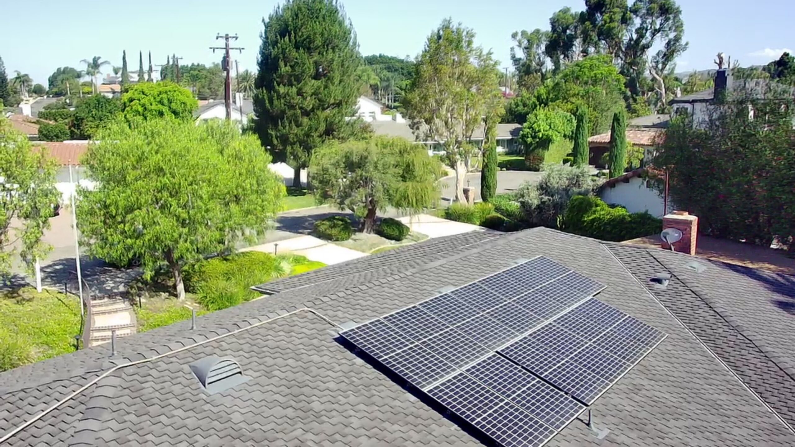 Aerial view of a residential solar project